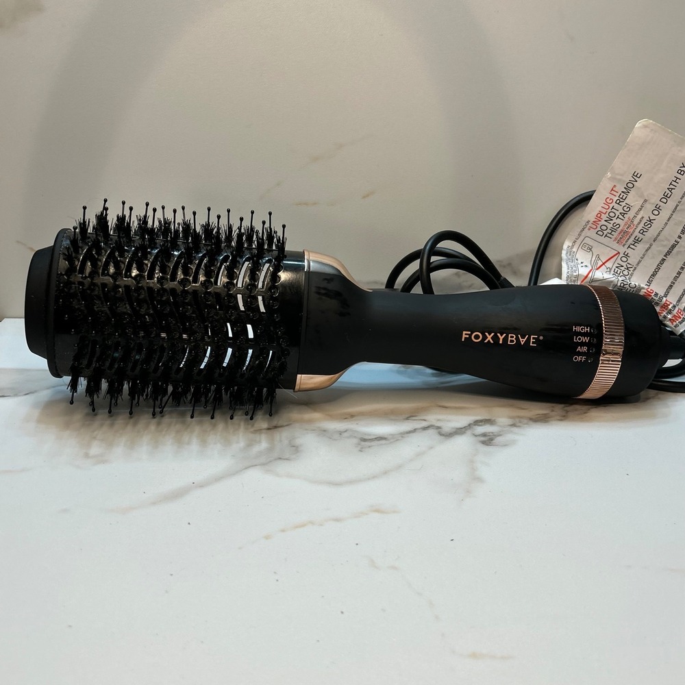 FoxyBae Rose Gold Blowout Dryer Brush Black 1000W 75RG-BLOWBRSH-BL PO675